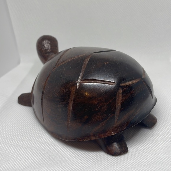 Hand Carved Ironwood Turtle Sculpture - Picture 3 of 6